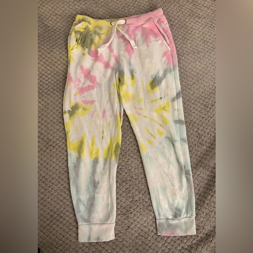 Vintage Havana Pink and Yellow Tie-Dye Joggers
